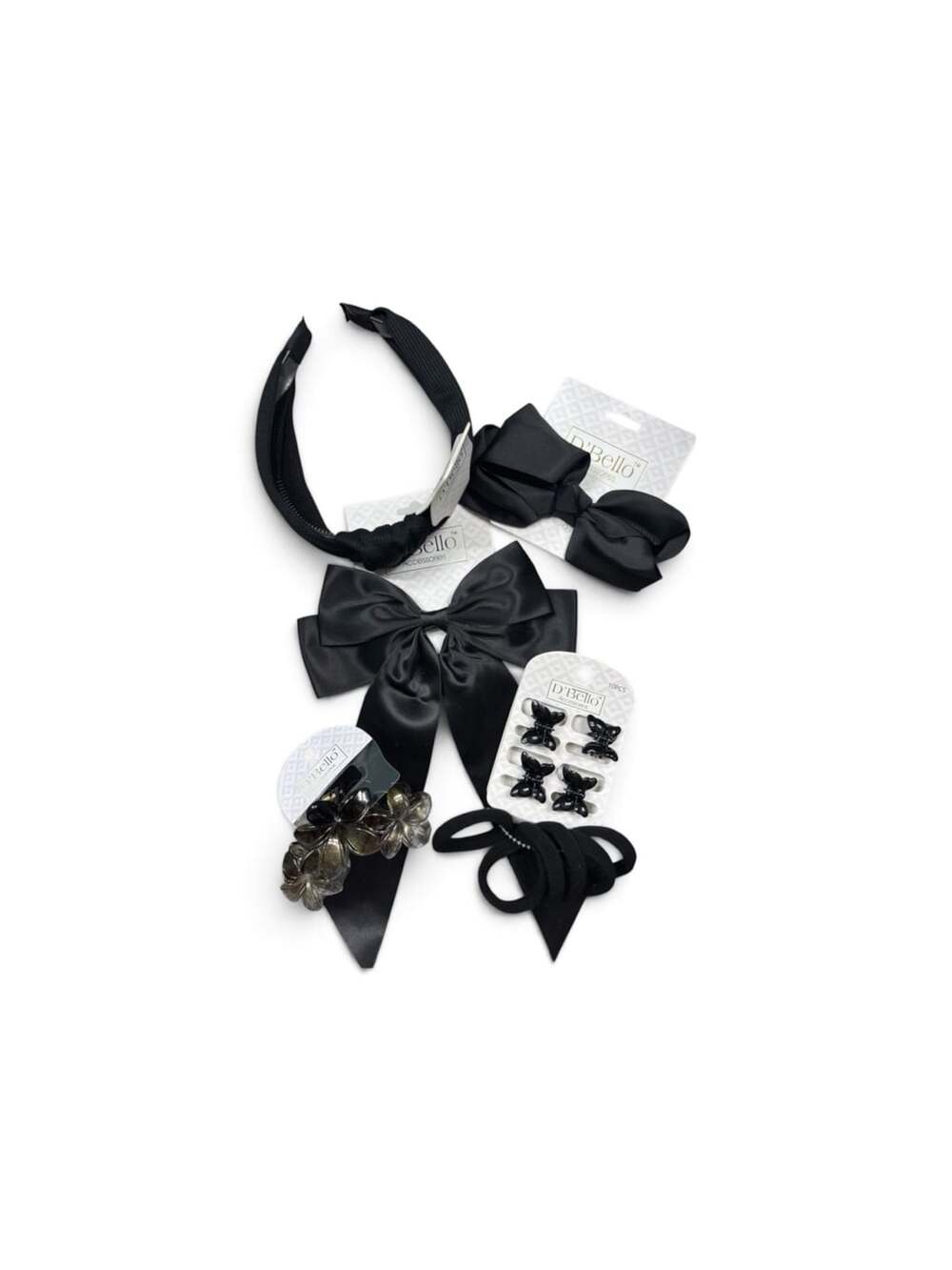 D'Bello Black Hair Accessories Bundle